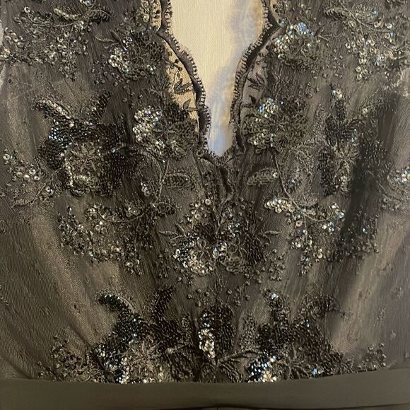 Theia Marisol Jumpsuit Sleeveless Sequin Black 4 - Picture 7 of 7